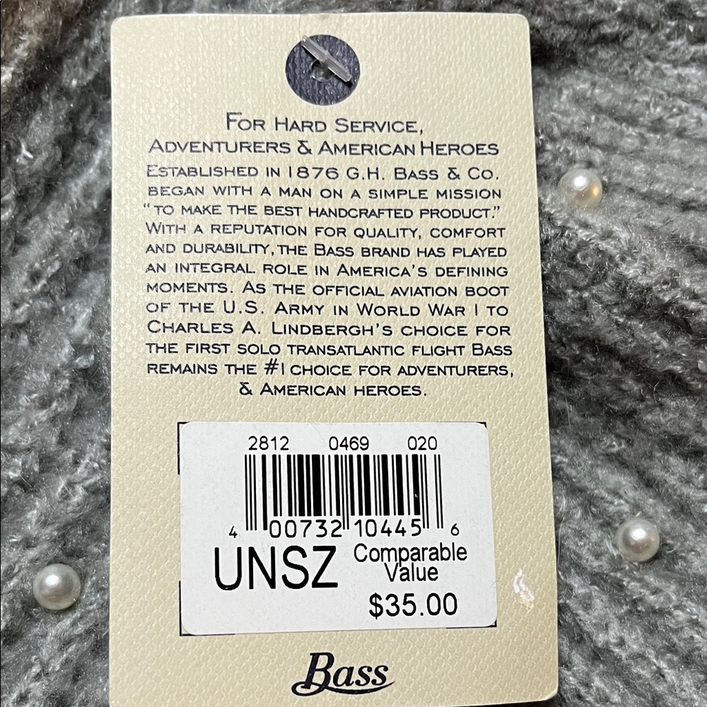 G.H. Bass & Co.  Gray Beanie with Pearls - Picture 5 of 9